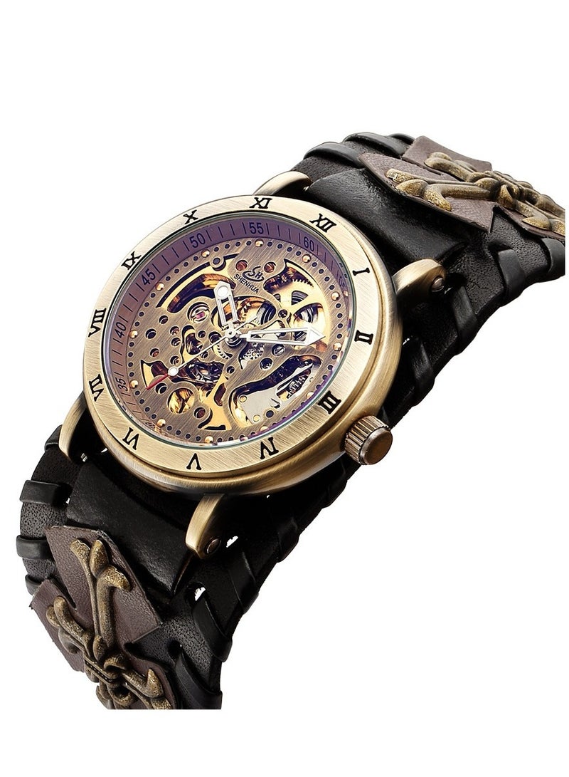 Shenhua Watches for Men Watch Leather Strap Luxury Luminous Water Resistant Automatic Mechanical Wristwatch - Image 2